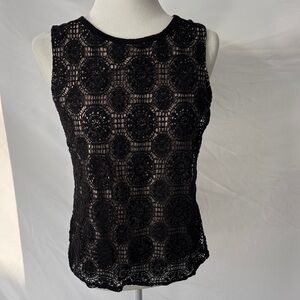 Banana Republic Black Lace Sleeveless Blouse